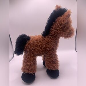Jellycat Caffuffle Pony Black Brown Horse Curly Plush 12”